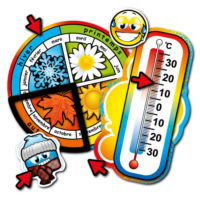 Roulette des saisons et thermomètre