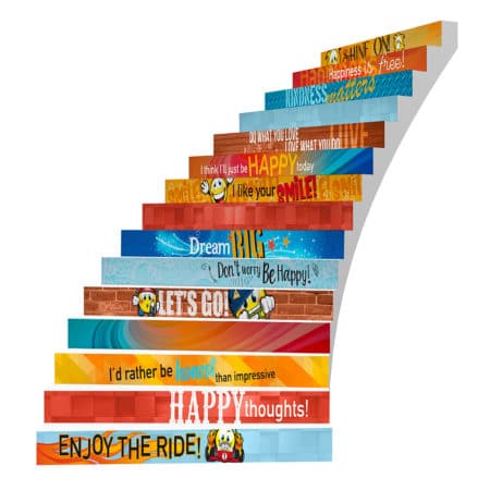 Adhesive Stair Riser Decals – Happiness Collection