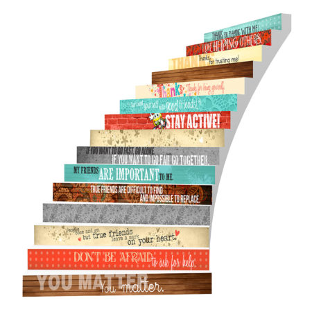 Adhesive Stair Riser Decals – Friendship Collection